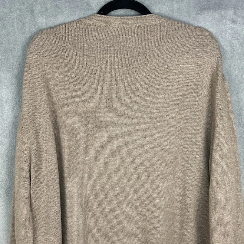 Jenni Kayne Everyday Sweater Womens 2X Brown Wool Cashmere Blend Quiet Luxury